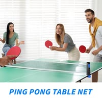 flintronic Vyťahovacia sieťka na stolný tenis na akýkoľvek stôl, prenosná náhradná pingpongová sieťka do interiéru aj exteriéru, max. 170 cm, modro-čierna 5