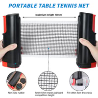flintronic Rozkladacia sieťka na stolný tenis na akýkoľvek stôl, prenosná náhradná sieťka na ping-pong do interiéru aj exteriéru, max. dĺžka 170 cm 3