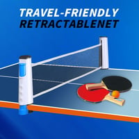 flintronic Rozkladacia sieťka na stolný tenis na akýkoľvek stôl, prenosná náhradná sieťka na ping-pong do interiéru aj exteriéru, max. dĺžka 170 cm 6