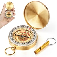Busolă de exterior flintronic, busolă de buzunar din cupru, rezistentă la apă, cu indicator luminos, busolă vintage din metal cu scală de precizie, pentru drumeții, călătorii, camping 9