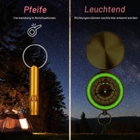 Busolă de exterior flintronic, busolă de buzunar din cupru, rezistentă la apă, cu indicator luminos, busolă vintage din metal cu scală de precizie, pentru drumeții, călătorii, camping 4