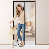 Flintronic Mágneses Szúnyogháló Ajtóra 100x200cm, Fekete Rovarháló Függöny Erkély Terasz Pince Ajtóhoz, Fúrás Nélkül 1
