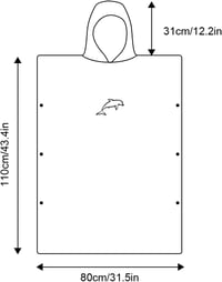 Flintronic Mikroszálas Fürdőponcsó 110x80cm - Gyorsan Száradó Kapucnis Öltözőköpeny Férfiaknak és Nőknek - Strandhoz, Szörfözéshez, Szaunáho 2