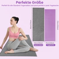 flintronic Ručnik za vruću jogu od mikrovlakana, protuklizni, 183x63 cm, za prostirku za jogu, upijajući, brzo se suši, s rashladnim ručnikom, ružičasti 2