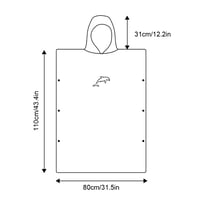 flintronic Pončo od mikrovlakana, 110x80cm - Brzosušeći ogrtač s kapuljačom, pomoć pri presvlačenju za muškarce i žene, za plažu, surfanje 2