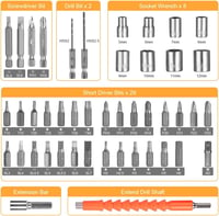 Flintronic Mini Akkus Csavarhúzó LED Világítással - 3,6V Újratölthető Kéziszerszám 45 Tartozékkal, USB Töltővel, Barkácsoláshoz 2