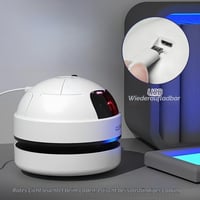 flintronic Mini stolný vysávač, USB nabíjateľný prenosný vysávač na omrvinky s vysokým sacím výkonom na klávesnicu, kancelársky stôl, do auta a na pohovku 3