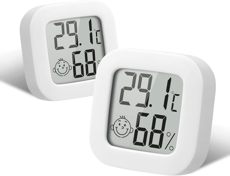 Flintronic Mini LCD Digitális Hőmérő és Páratartalom Mérő 2db Fehér