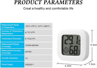 Flintronic Mini LCD Digitális Hőmérő és Páratartalom Mérő 2db Fehér 5