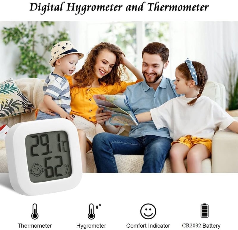 Flintronic Mini LCD Digitális Hőmérő és Páratartalom Mérő 2db Fehér