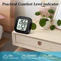 Flintronic Mini LCD Digitális Hőmérő és Páratartalom Mérő Fekete 5