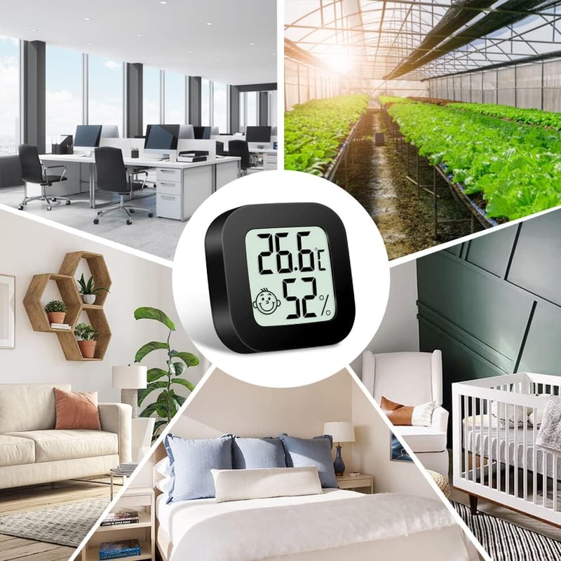 Flintronic Mini LCD Digitális Hőmérő és Páratartalom Mérő Fekete