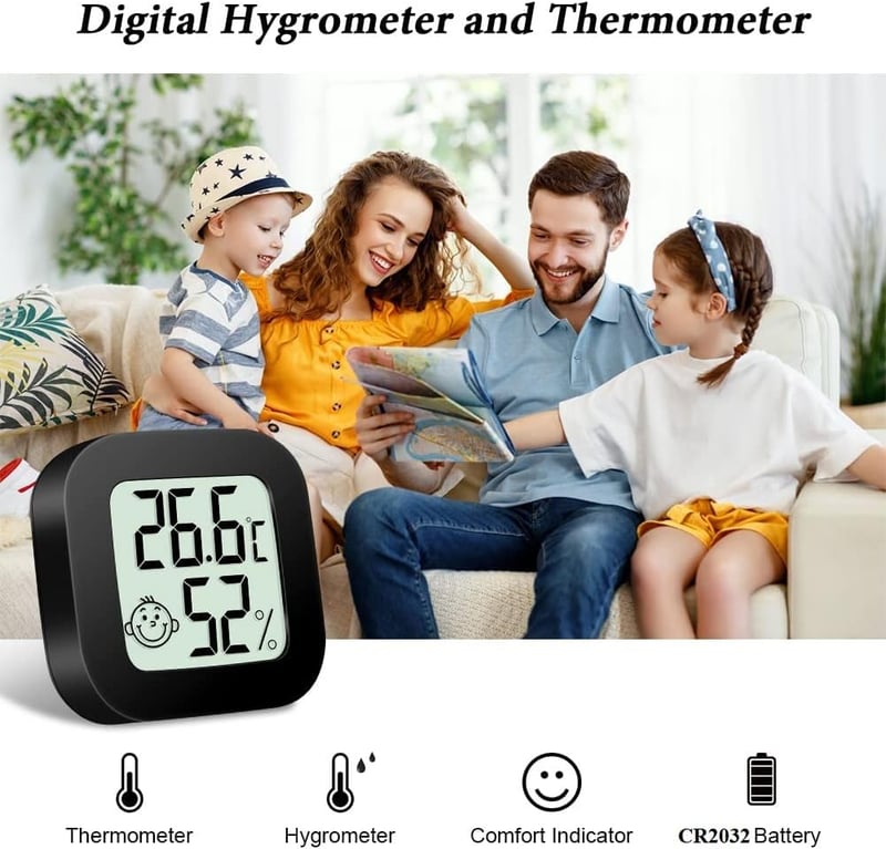 Flintronic Mini LCD Digitális Hőmérő és Páratartalom Mérő Fekete