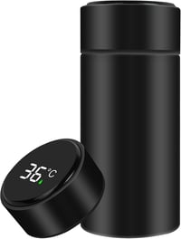 Flintronic Mini Rozsdamentes Acél Termosz 200ml - LED Hőmérséklet Kijelzővel, Hordozható Szigetelt Kulacs Fogantyúval Sportoláshoz, Iskolába 1