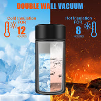 Flintronic Mini Rozsdamentes Acél Termosz 200ml - LED Hőmérséklet Kijelzővel, Hordozható Szigetelt Kulacs Fogantyúval Sportoláshoz, Iskolába 5