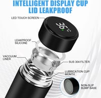 Flintronic Mini Rozsdamentes Acél Termosz 200ml - LED Hőmérséklet Kijelzővel, Hordozható Szigetelt Kulacs Fogantyúval Sportoláshoz, Iskolába 4