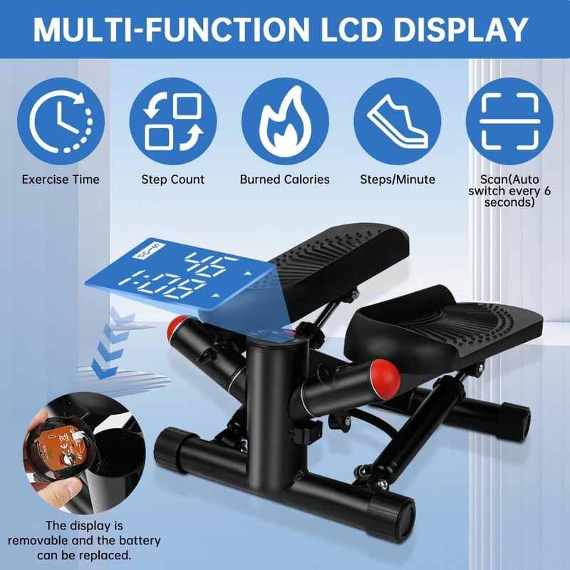 Flintronic Mini Stepper Otthoni Edzéshez 150kg Terhelhetőséggel LCD Kijelzővel