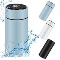 Flintronic mini termosica s LED zaslonom za prikaz temperature, nehrđajući čelik - plava - 200 ml 2