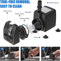 flintronic Mini Vízpumpa 600 L/h Csendes Akváriumhoz Szökőkúthoz Tóhoz 6