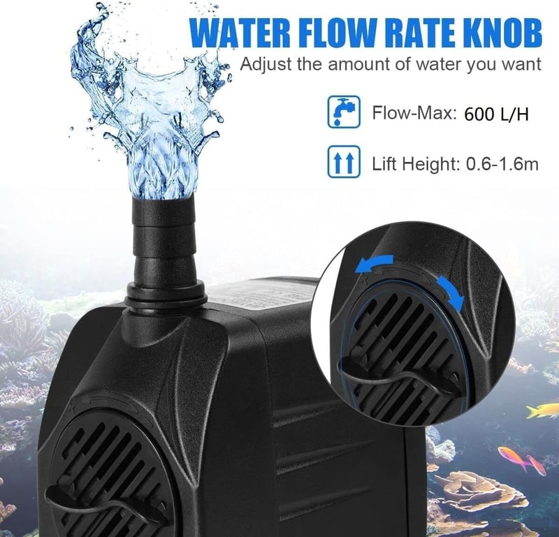 flintronic Mini Vízpumpa 600 L/h Csendes Akváriumhoz Szökőkúthoz Tóhoz