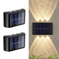 flintronic Solarni Vanjski Set Svjetiljki - IP65 Vodootporna Zidna Rasvjeta, Podesivo Uspono-Silazno Svjetlo, 12 LED, Upravljanje na Dodir, Za Vrt, Terasu 2