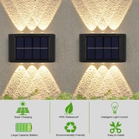 flintronic Napelemes Kültéri Lámpa Szett - IP65 Vízálló Fali Világítás, Állítható Fel-Le Fényszórás, 12 LED, Érintésvezérelt, Kerthez, Teras 5