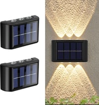 flintronic Napelemes Kültéri Lámpa Szett - IP65 Vízálló Fali Világítás, Állítható Fel-Le Fényszórás, 12 LED, Érintésvezérelt, Kerthez, Teras 1