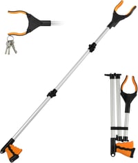 Flintronic összecsukható fogó 110 cm, forgatható szemetescsipesz időseknek, narancssárga 9