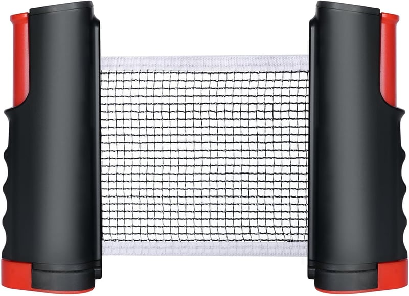 flintronic Összecsukható Ping Pong Hálózat 170 cm, Hordozható Asztalitenisz Háló Beltéri és Kültéri Használatra - black red