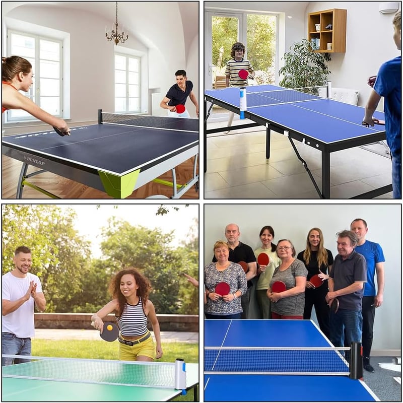 flintronic Összecsukható Ping Pong Hálózat 170 cm, Hordozható Asztalitenisz Háló Beltéri és Kültéri Használatra - black red