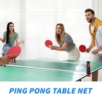 flintronic Összecsukható Ping Pong Hálózat 170 cm, Hordozható Asztalitenisz Háló Beltéri és Kültéri Használatra - black red 3