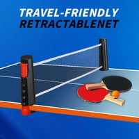 flintronic Összecsukható Ping Pong Hálózat 170 cm, Hordozható Asztalitenisz Háló Beltéri és Kültéri Használatra - black red 6