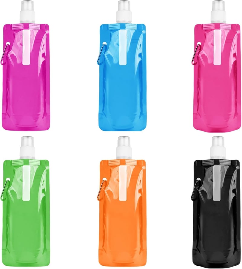 flintronic Összecsukható Vízpalack 500ml BPA-Mentes 6 db Utazáshoz Sporthoz