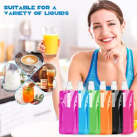 flintronic Összecsukható Vízpalack 500ml BPA-Mentes 6 db Utazáshoz Sporthoz 7