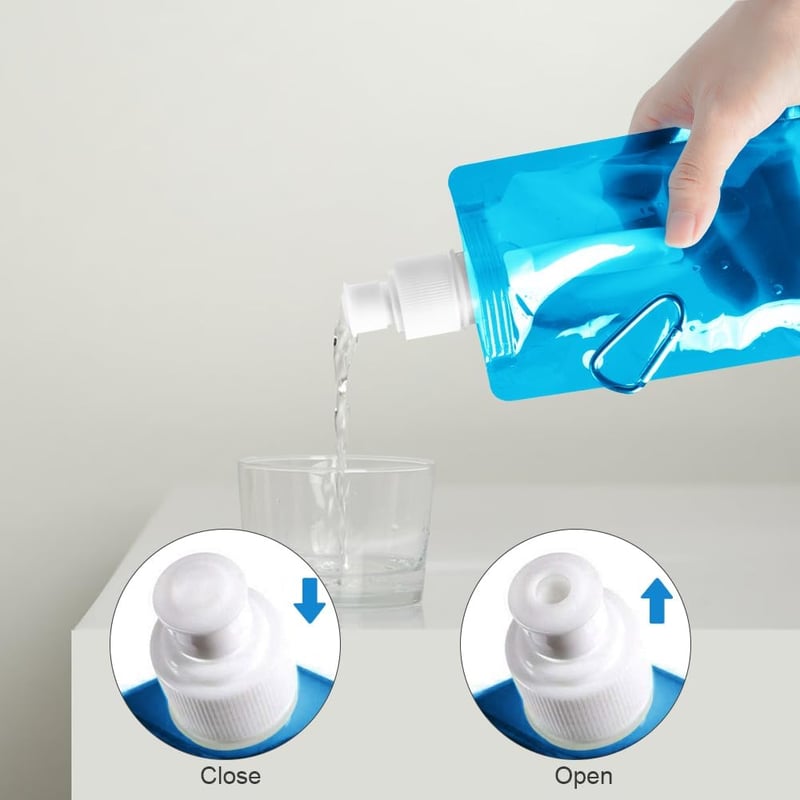 flintronic Összecsukható Vízpalack 500ml BPA-Mentes 6 db Utazáshoz Sporthoz