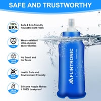 flintronic Skladacia športová fľaša z TPU 500 ml, mäkká fľaša (soft flask) bez obsahu BPA, modrá – na bicyklovanie, turistiku, kempovanie, beh a lezenie 4