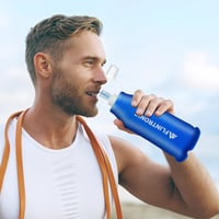 flintronic Skladacia športová fľaša z TPU 500 ml, mäkká fľaša (soft flask) bez obsahu BPA, modrá – na bicyklovanie, turistiku, kempovanie, beh a lezenie 8