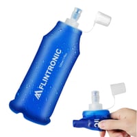 flintronic Skladacia športová fľaša z TPU 500 ml, mäkká fľaša (soft flask) bez obsahu BPA, modrá – na bicyklovanie, turistiku, kempovanie, beh a lezenie 9