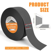 flintronic Puha Szegélyléc 10m x 38mm Fekete, Öntapadós PVC Lábazati Szalag, Rugalmas Tömítőcsík Falhoz 2