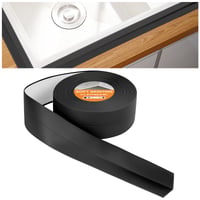 flintronic Mekana rubna traka 10m x 38mm Crna, Samoljepljiva PVC Podna letvica, Fleksibilna brtvena traka za zid 2