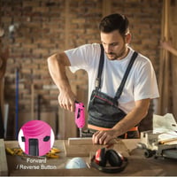 flintronic Rózsaszín Akkumulátoros Csavarhúzó LED Lámpával, 1300 mAh, 10 Tartozékkal 7
