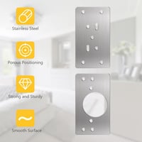 flintronic Rozsdamentes acél konyhai pánt javítólemez készlet 2 db 12 csavarral szekrényajtó fiók ajtóablakhoz 2