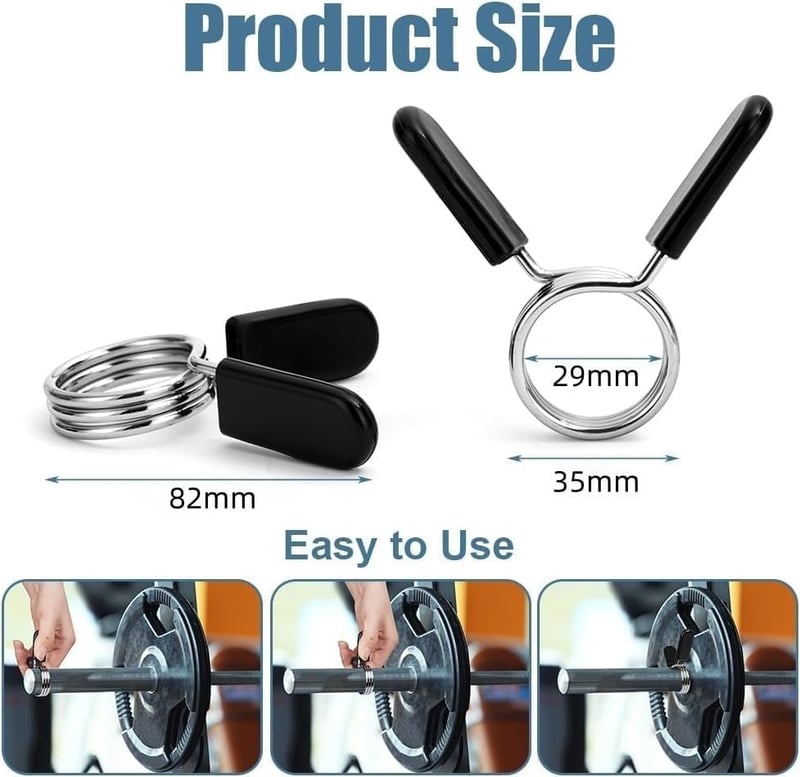 flintronic Súlyzórúd Rugós Bilincs, Acél Súlyzó Zár, Edzés Kiegészítő - 6 pieces 29 mm