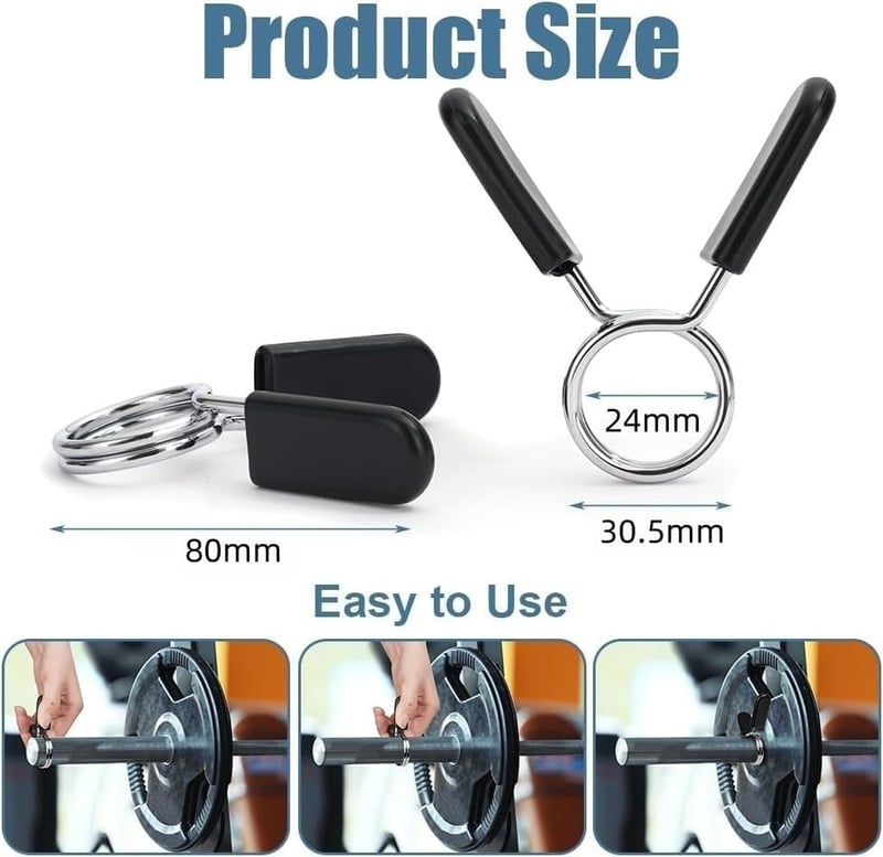 flintronic Súlyzórúd Rugós Bilincs, Acél Súlyzó Zár, Edzés Kiegészítő - 4 pieces 24 mm