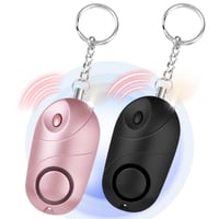 Flintronic osobni alarm s LED svjetlom i privjeskom, 140 dB - crni + rozi - 2 kom. 2