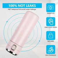 Flintronic Termosz 450ml - Rozsdamentes Acél Hőszigetelt Kulacs LED Hőmérséklet Kijelzővel, BPA-mentes Vákuumszigetelt Pohár 8
