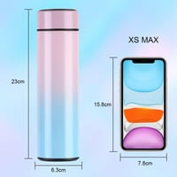 Flintronic Termosz 500ml - Rozsdamentes Acél Hőtartó Kulacs LCD Hőmérséklet Kijelzővel, Mosogatógépben Mosható, BPA-mentes Okos Termobögre H 2