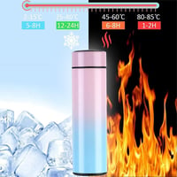 Flintronic Termosz 500ml - Rozsdamentes Acél Hőtartó Kulacs LCD Hőmérséklet Kijelzővel, Mosogatógépben Mosható, BPA-mentes Okos Termobögre H 7