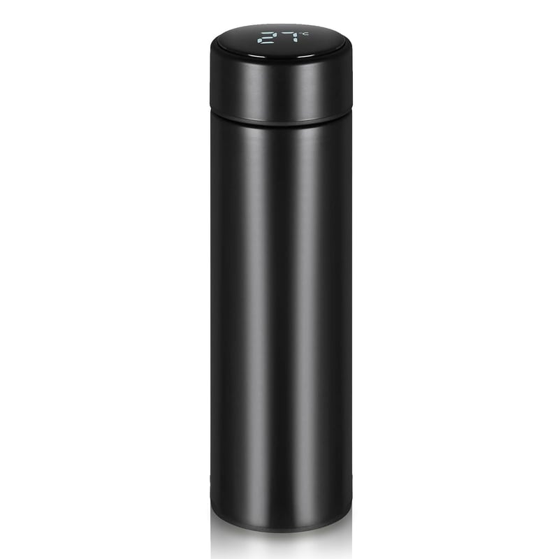 Flintronic Termosica 500ml - Vakuumski Izolirana Boca od Nehrđajućeg Čelika s LCD Prikazom Temperature - Boca za Piće Otporna na Prolijevanje za Hladna i Topla Pića