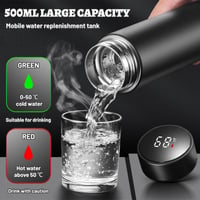 Flintronic Termosz 500ml - Vákuumszigetelt Rozsdamentes Acél Kulacs LCD Hőmérséklet Kijelzővel - Szivárgásmentes Ivópalack Hideg-Meleg Italo 8